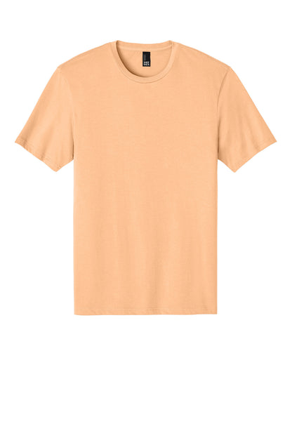 Custom Embroidered District T-Shirts  in Apricot