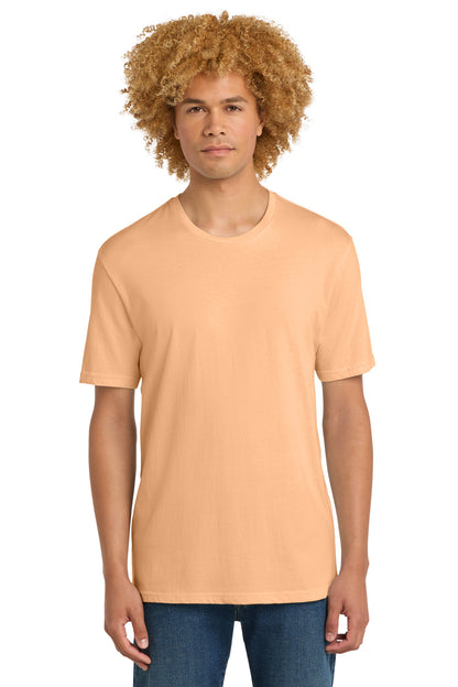 Custom Embroidered District T-Shirts  in Apricot