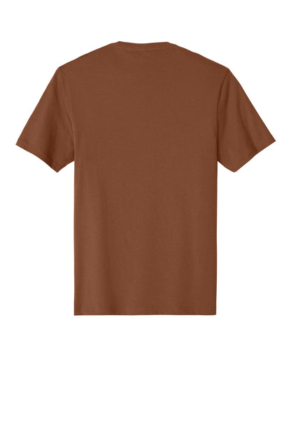 Custom Embroidered District T-Shirts  in Baked Clay