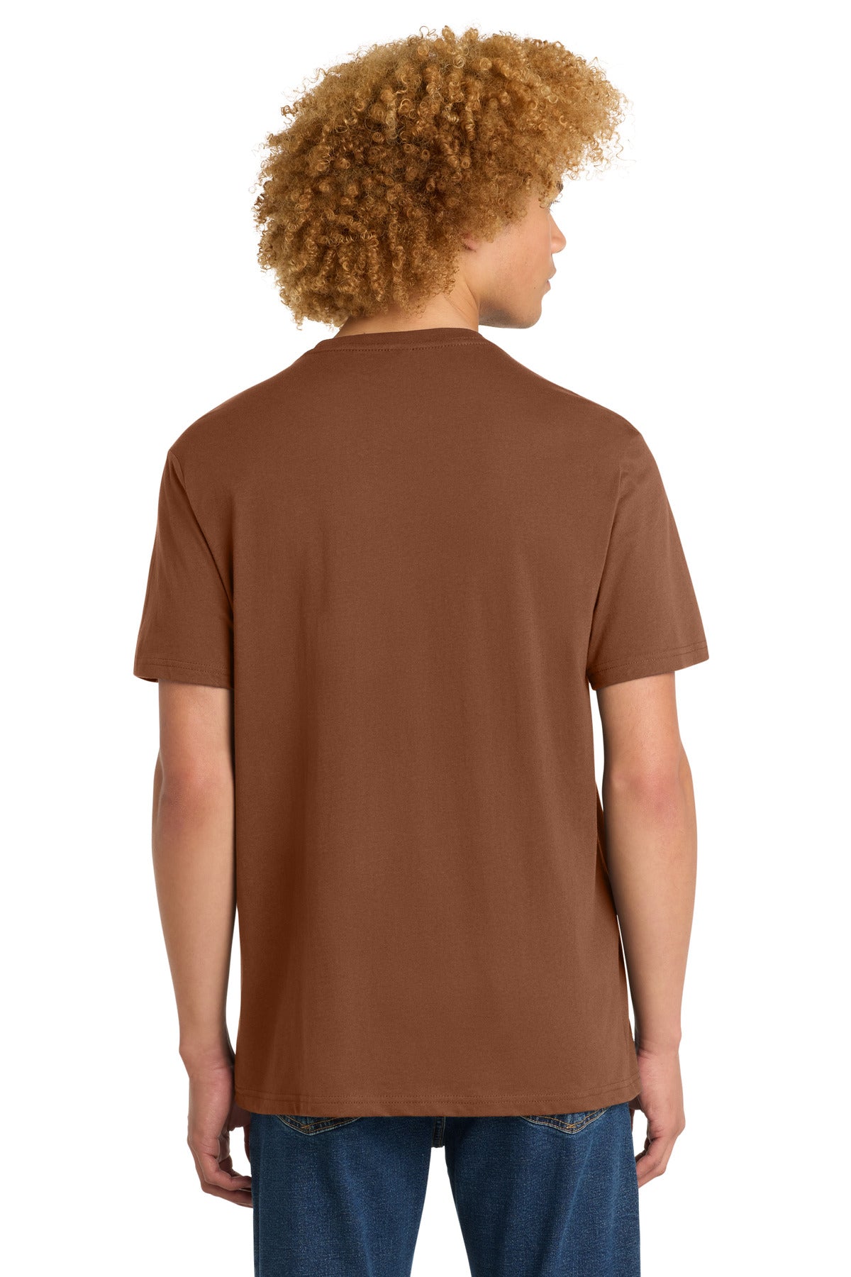 Custom Embroidered District T-Shirts  in Baked Clay