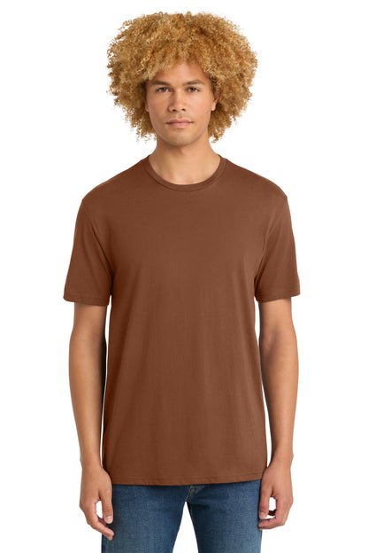 Custom Embroidered District T-Shirts  in Baked Clay