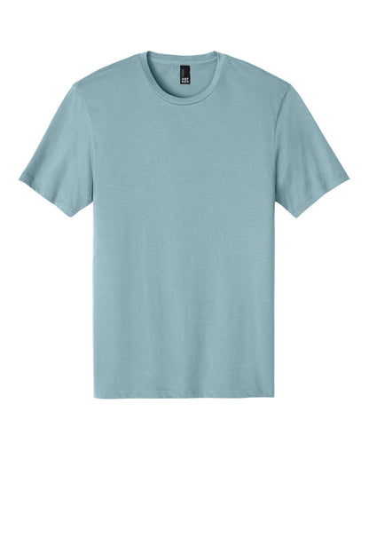 Custom Embroidered District T-Shirts  in Blue Fog