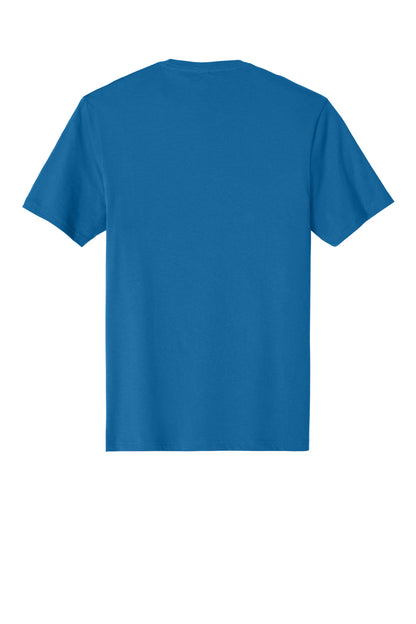 Custom Embroidered District T-Shirts  in Bright Blue