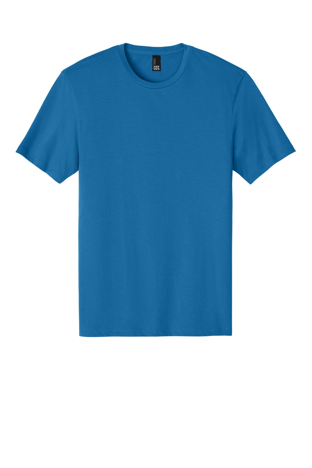 Custom Embroidered District T-Shirts  in Bright Blue