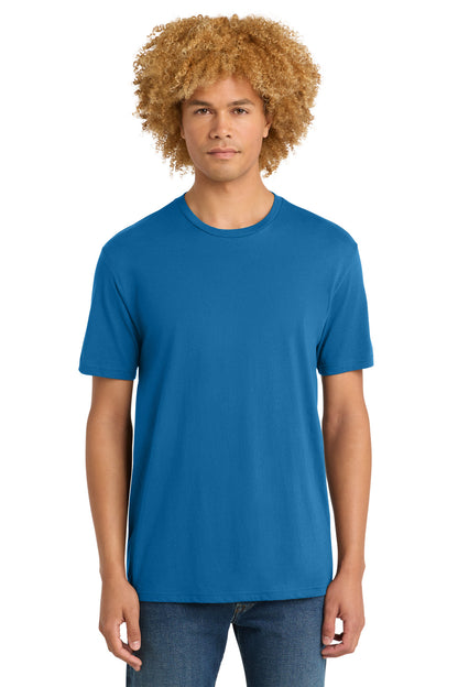 Custom Embroidered District T-Shirts  in Bright Blue