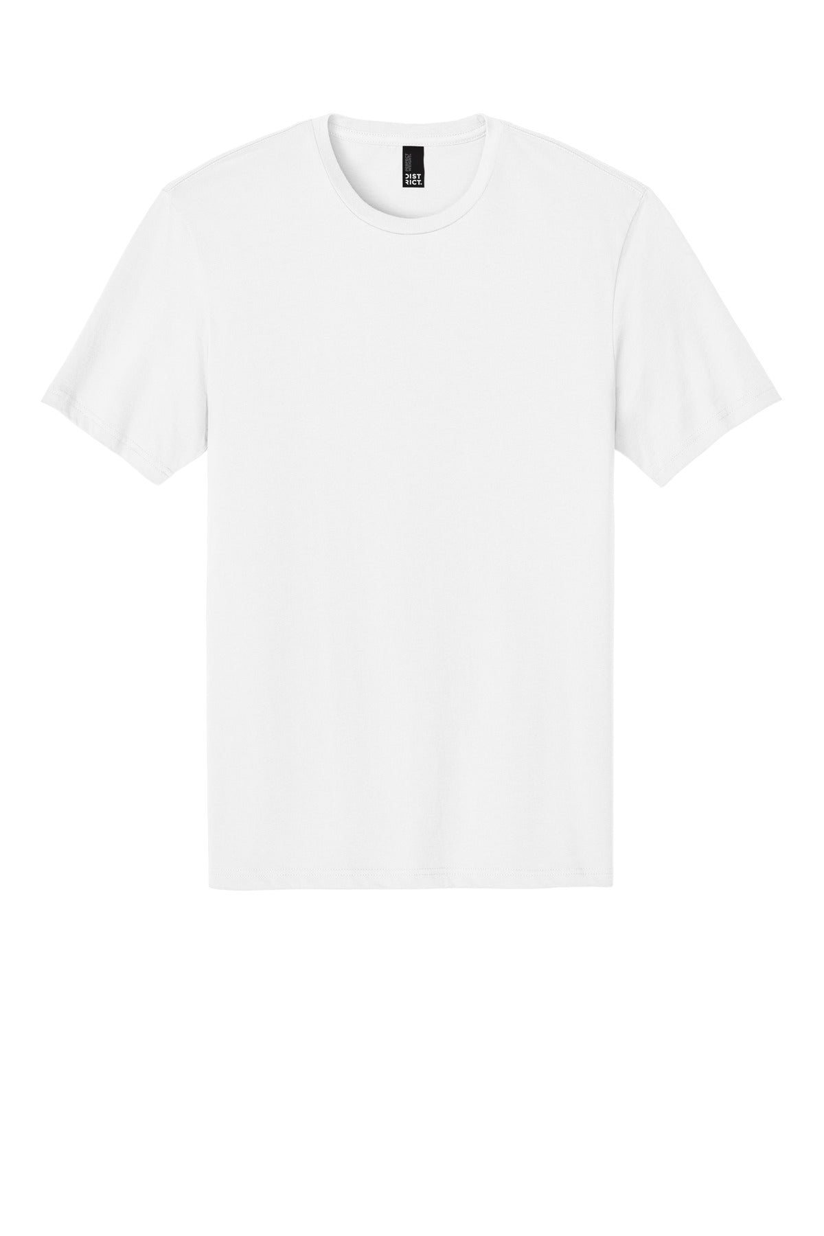 Custom Embroidered District T-Shirts  in Bright White