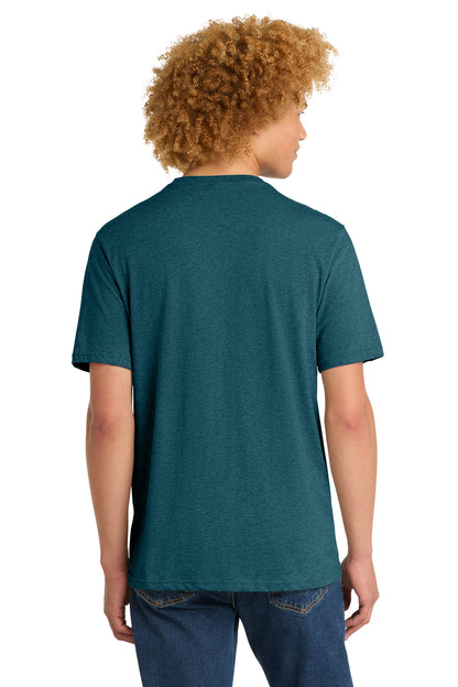 Custom Embroidered District T-Shirts  in Caribbean Blue Heather