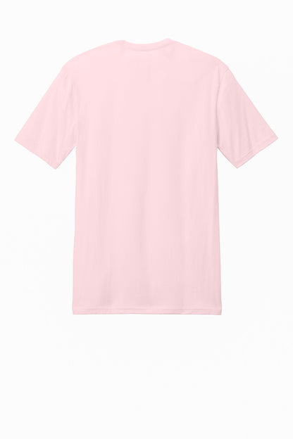 Custom Embroidered District T-Shirts  in Carnation Pink