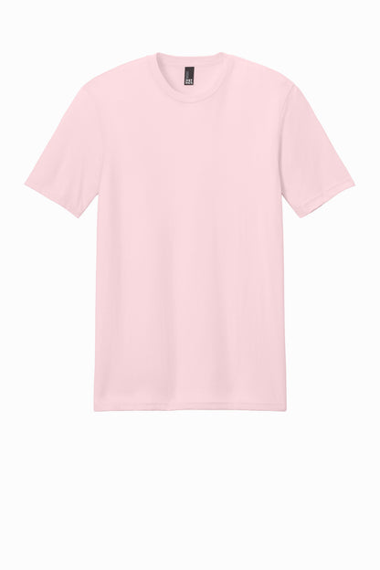 Custom Embroidered District T-Shirts  in Carnation Pink