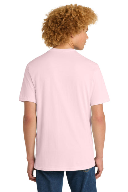 Custom Embroidered District T-Shirts  in Carnation Pink