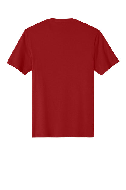 Custom Embroidered District T-Shirts  in Classic Red