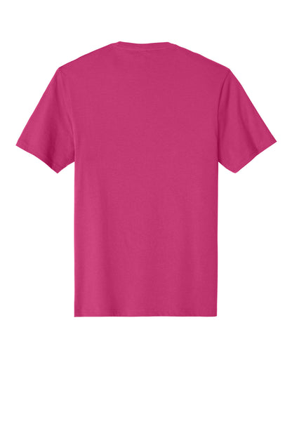 Custom Embroidered District T-Shirts  in Dark Fuchsia