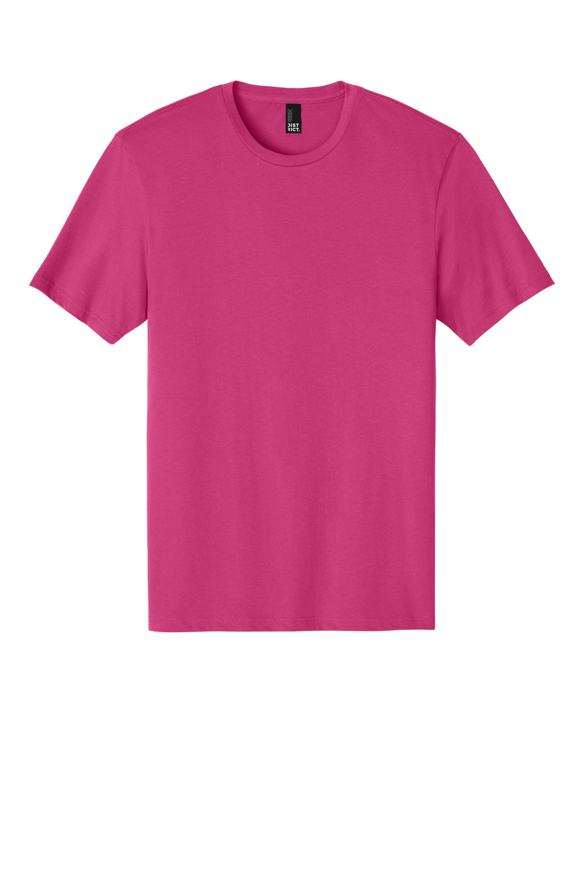 Custom Embroidered District T-Shirts  in Dark Fuchsia