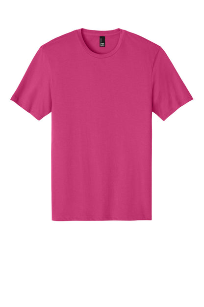 Custom Embroidered District T-Shirts  in Dark Fuchsia
