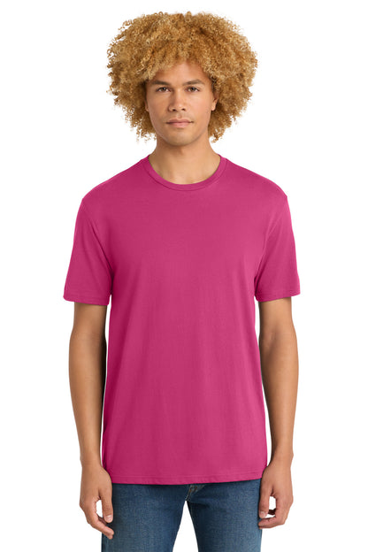 Custom Embroidered District T-Shirts  in Dark Fuchsia