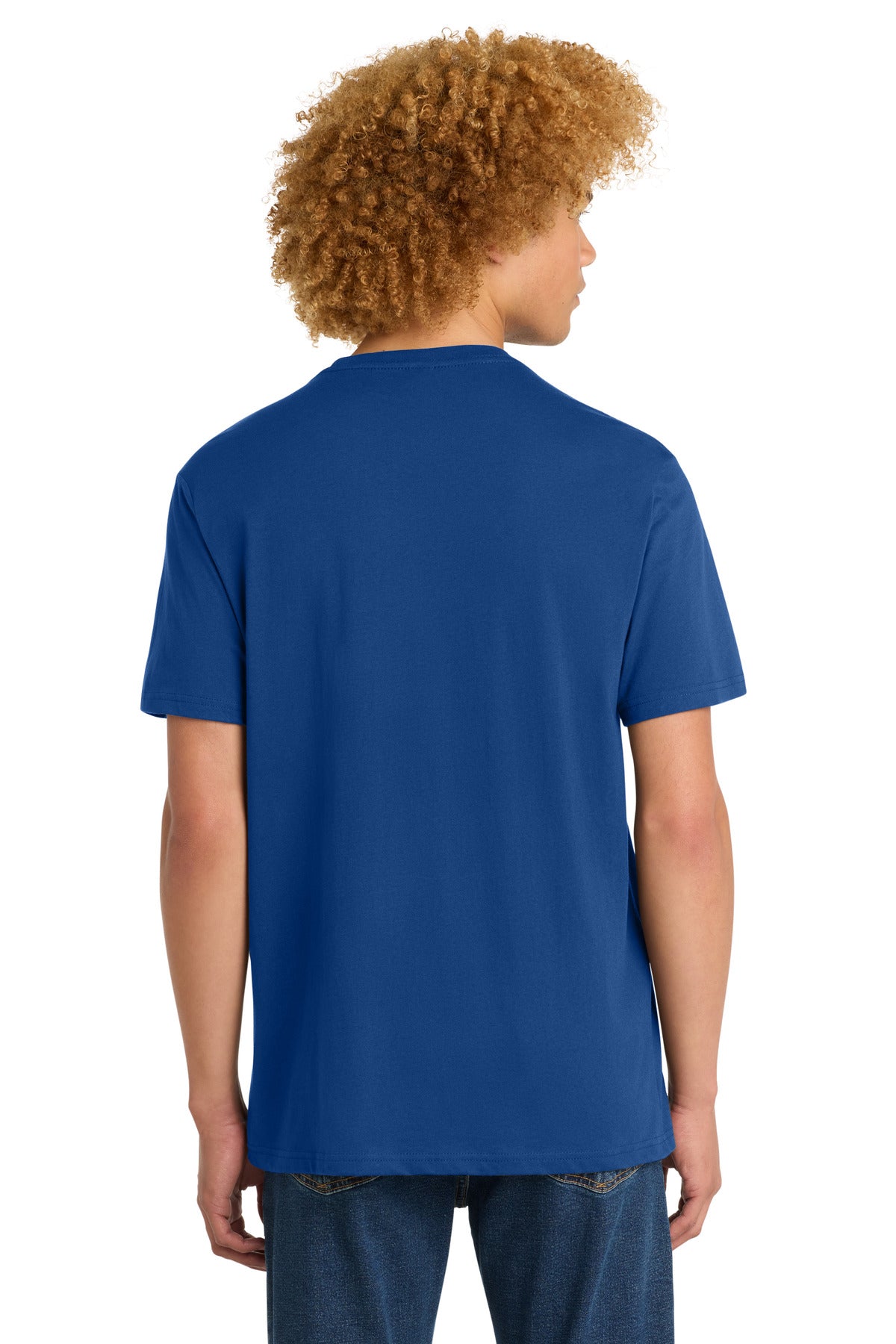 Custom Embroidered District T-Shirts  in Deep Royal