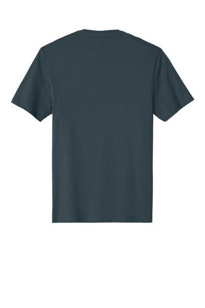 Custom Embroidered District T-Shirts  in Deep Steel Blue