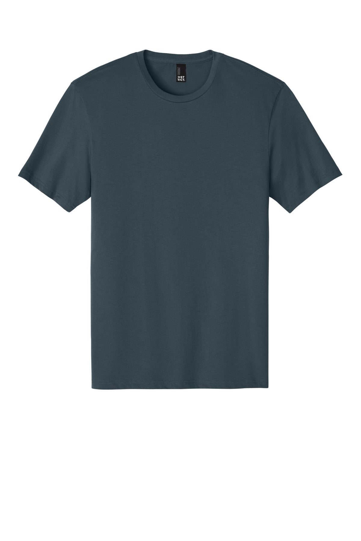 Custom Embroidered District T-Shirts  in Deep Steel Blue