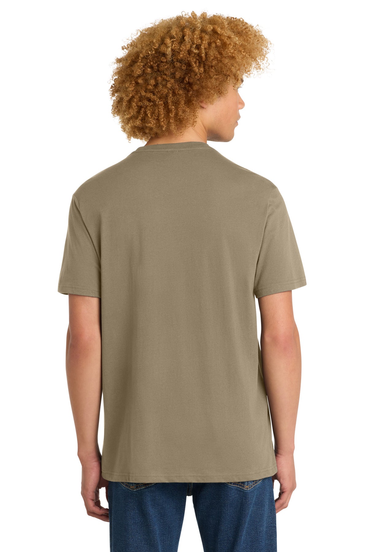 Custom Embroidered District T-Shirts  in Dune