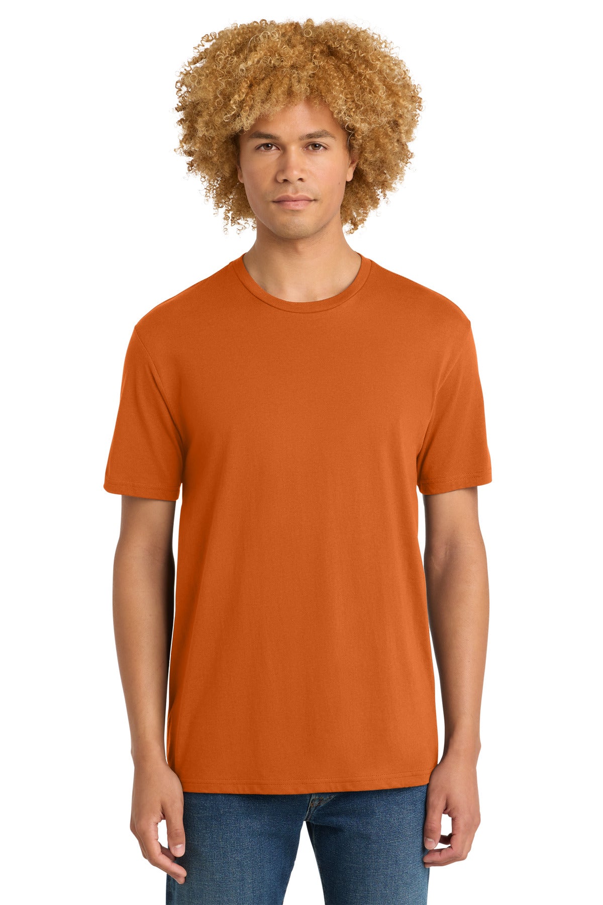 Custom Embroidered District T-Shirts  in Harvest Orange