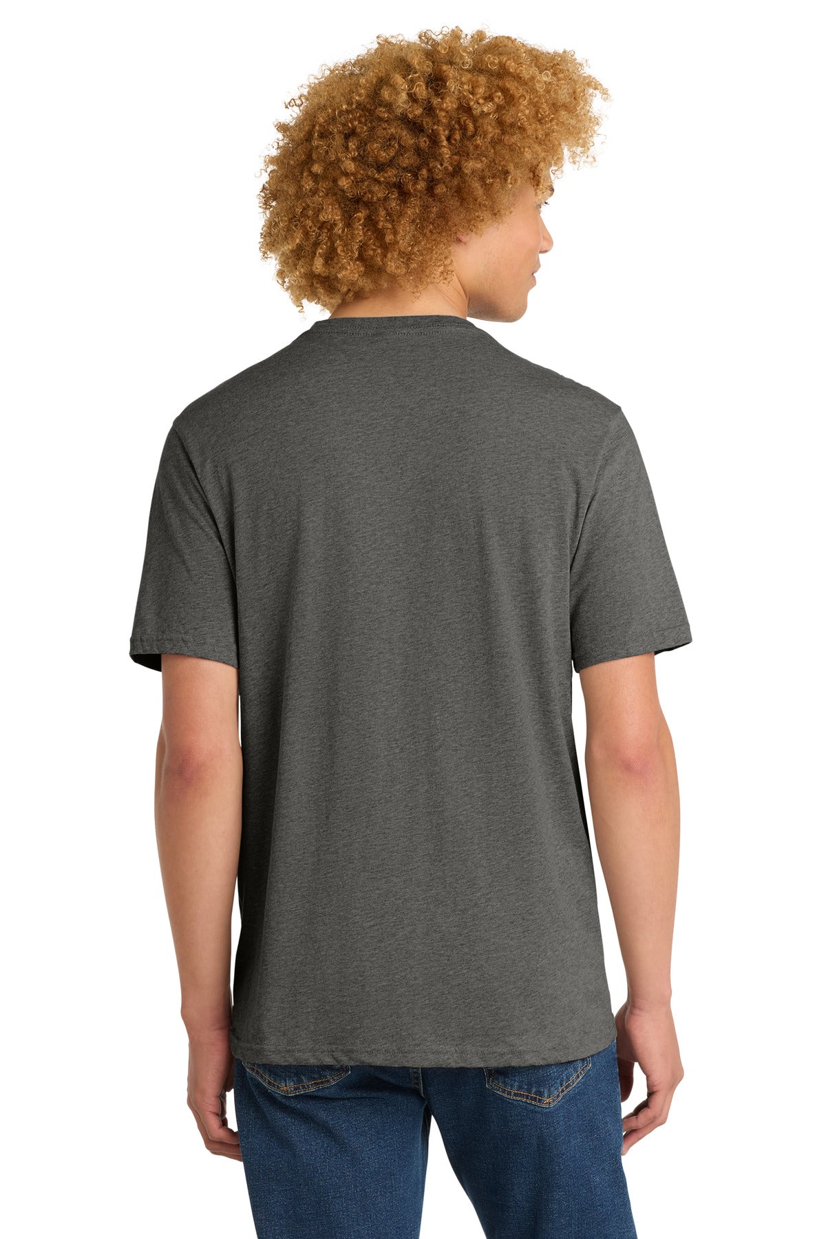Custom Embroidered District T-Shirts  in Heathered Charcoal