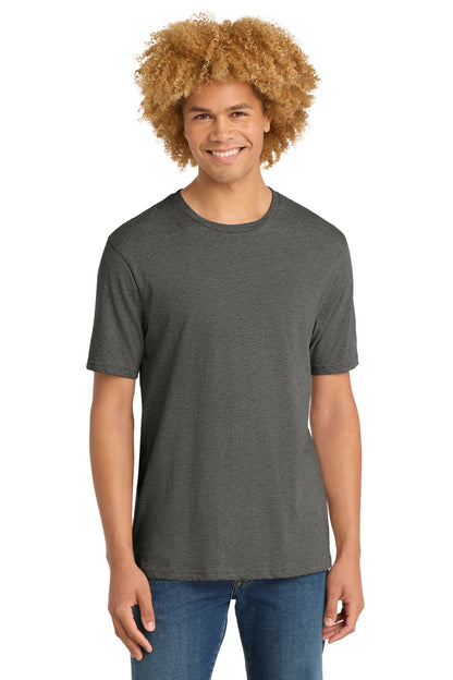 Custom Embroidered District T-Shirts  in Heathered Charcoal