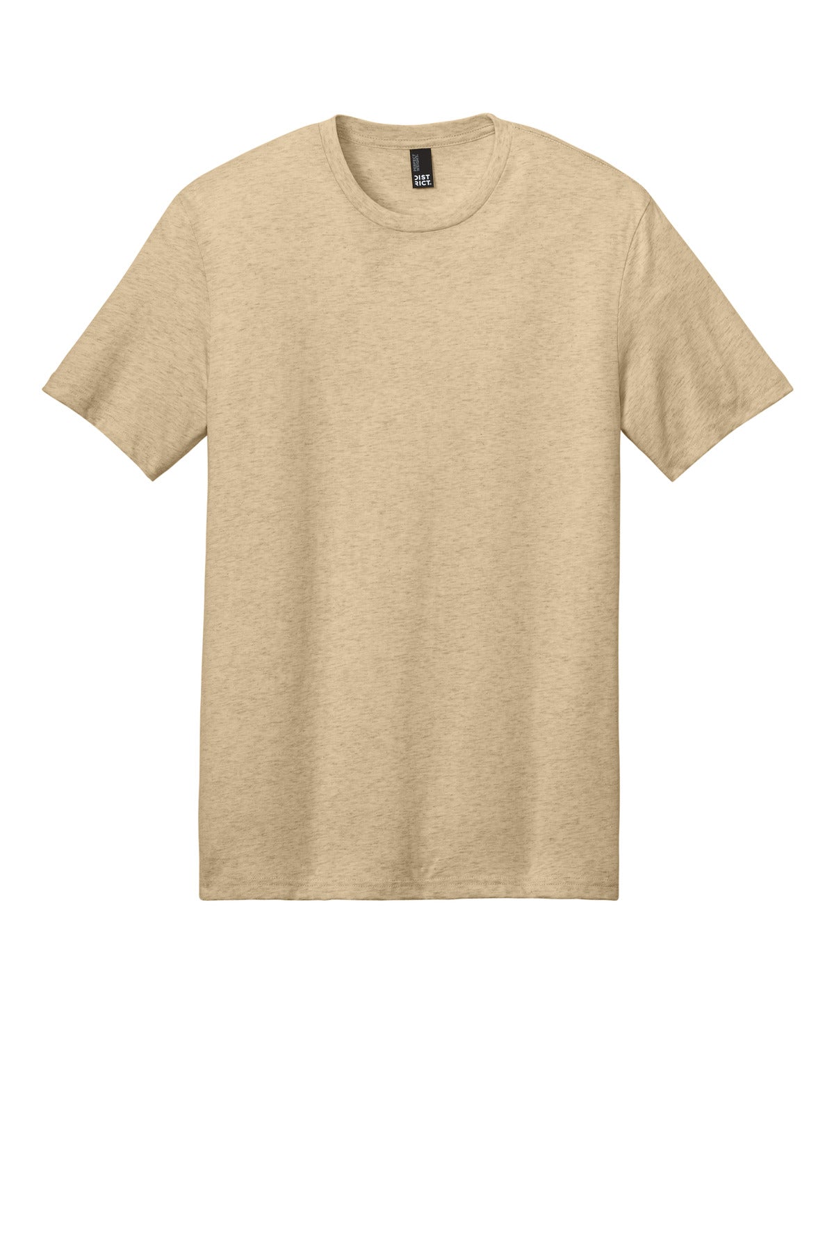 Custom Embroidered District T-Shirts  in Heathered Latte