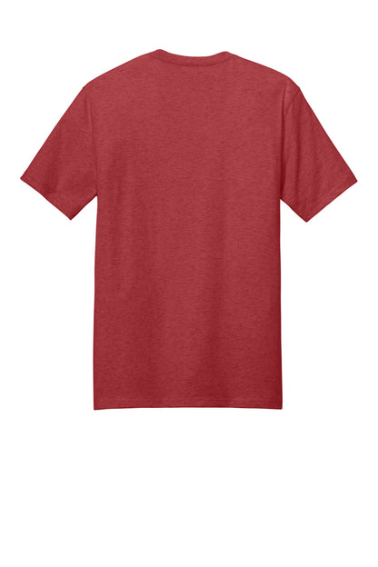 Custom Embroidered District T-Shirts  in Heathered Red