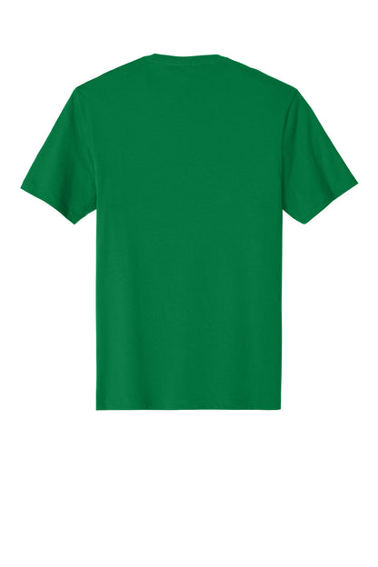 Custom Embroidered District T-Shirts  in Meadow Green