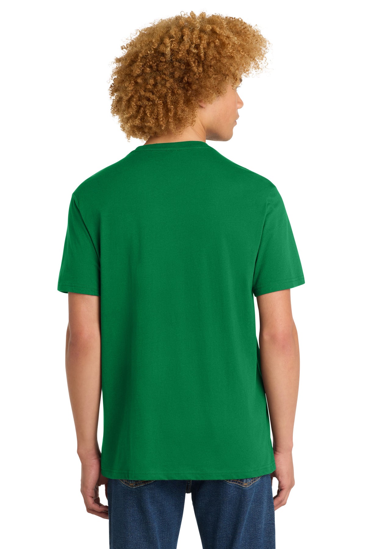 Custom Embroidered District T-Shirts  in Meadow Green