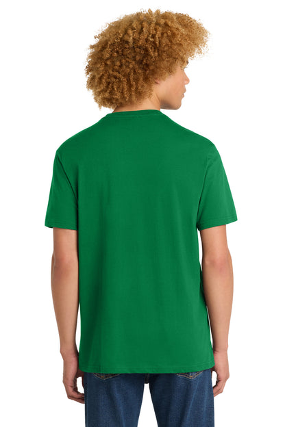 Custom Embroidered District T-Shirts  in Meadow Green