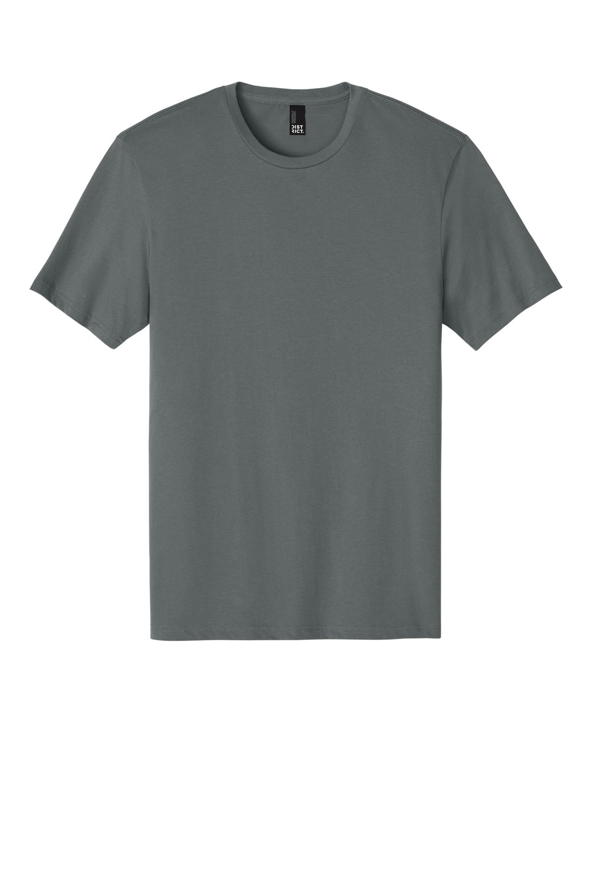 Custom Embroidered District T-Shirts  in Metal Grey