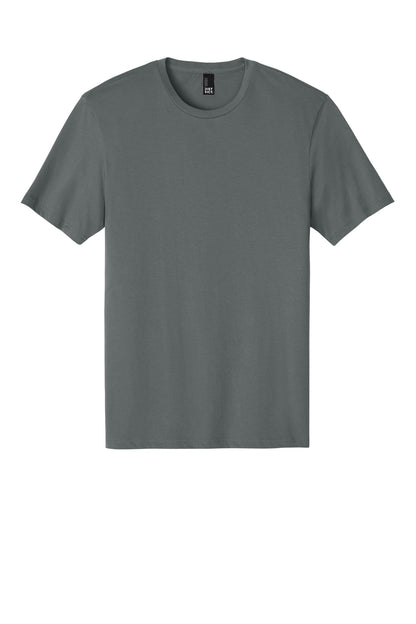 Custom Embroidered District T-Shirts  in Metal Grey