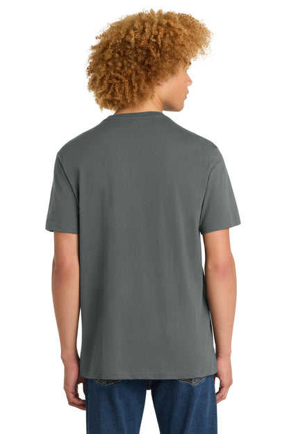 Custom Embroidered District T-Shirts  in Metal Grey