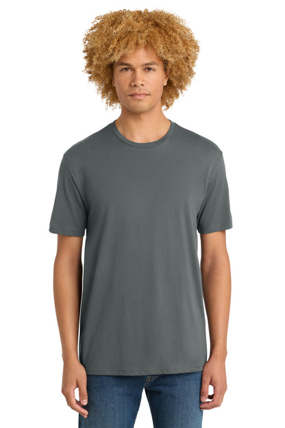 Custom Embroidered District T-Shirts  in Metal Grey