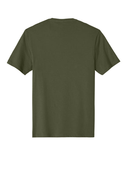 Custom Embroidered District T-Shirts  in Military Green