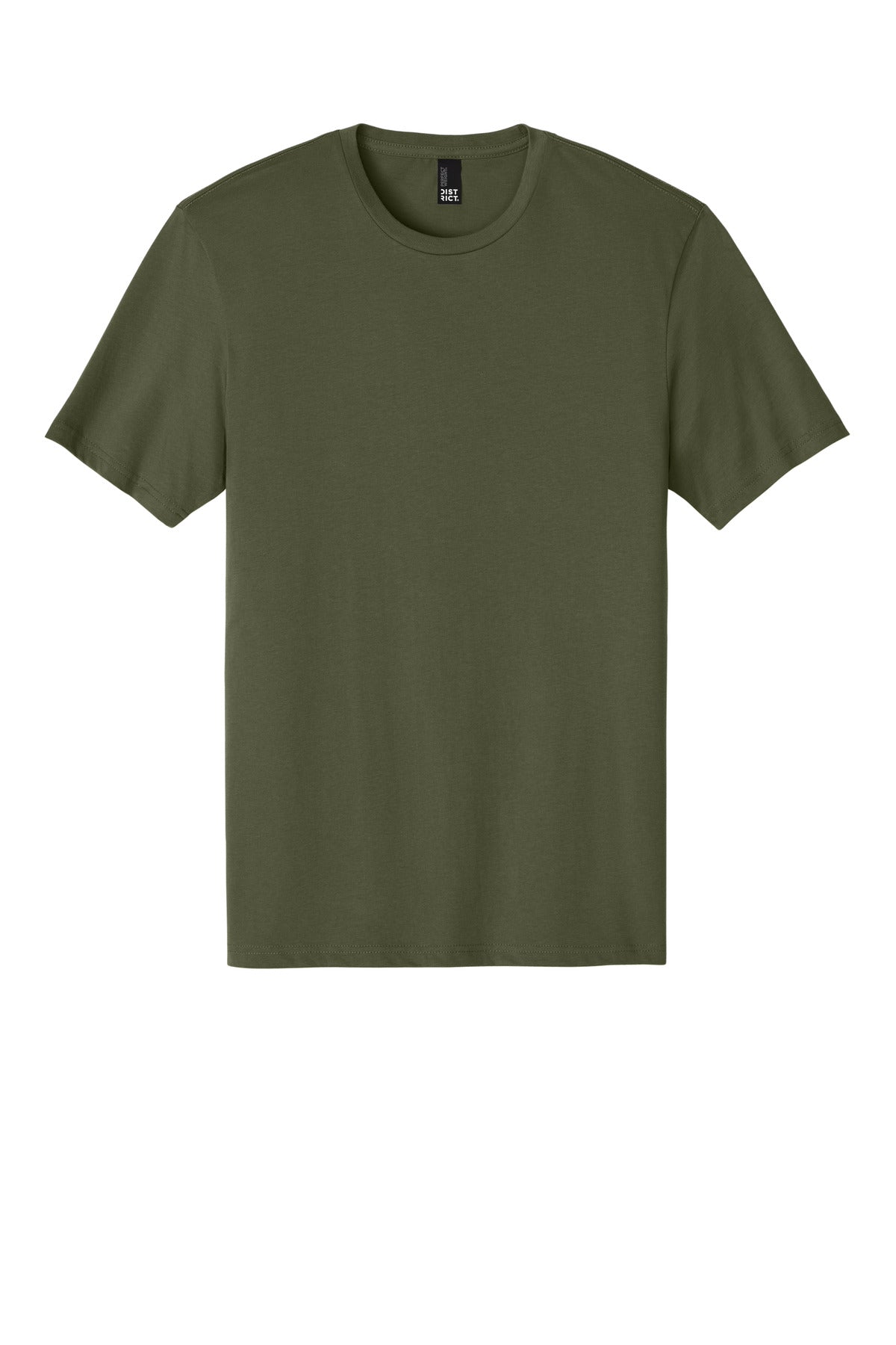 Custom Embroidered District T-Shirts  in Military Green