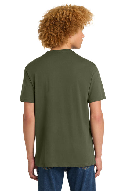 Custom Embroidered District T-Shirts  in Military Green