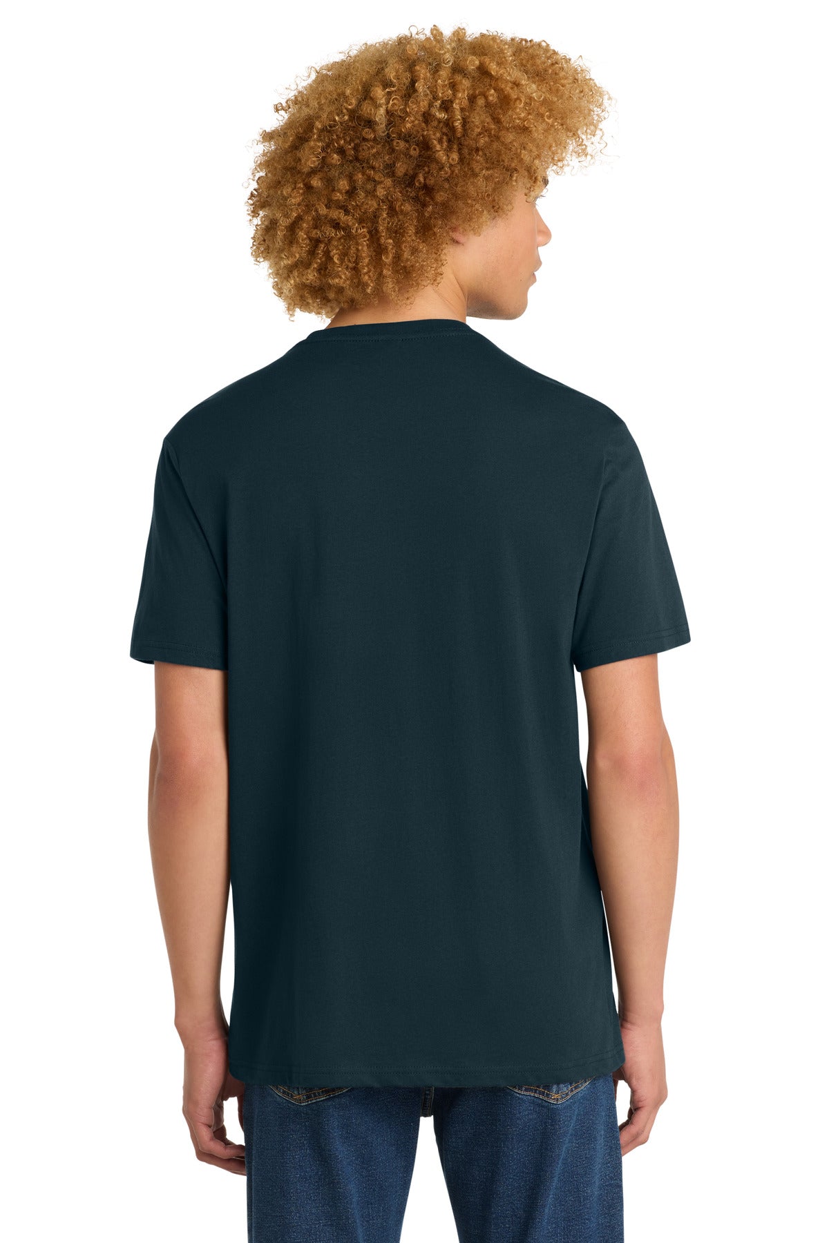 Custom Embroidered District T-Shirts  in New Navy