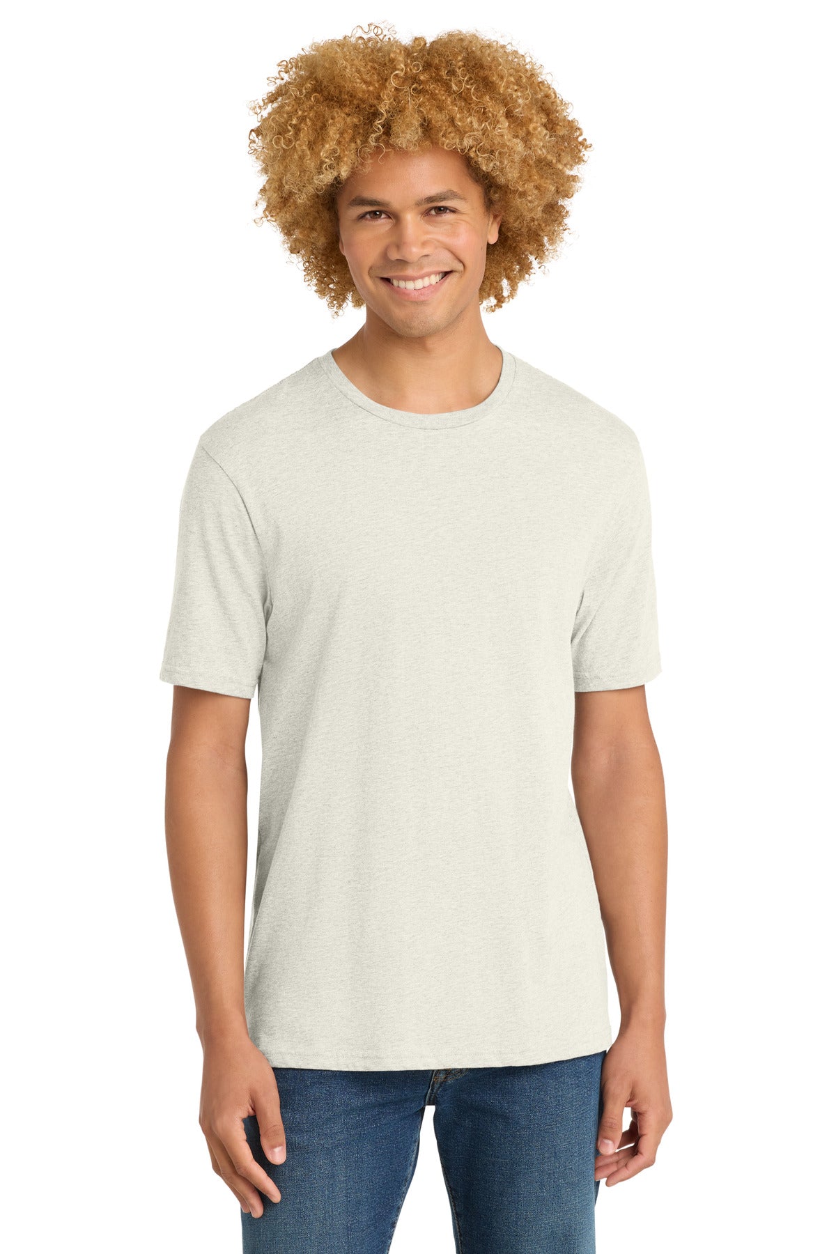 Custom Embroidered District T-Shirts  in Oatmeal Heather