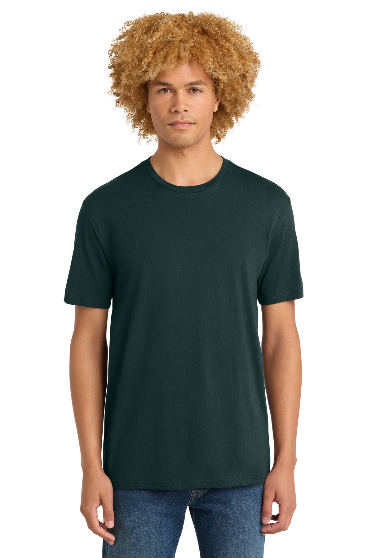 Custom Embroidered District T-Shirts  in Rainforest