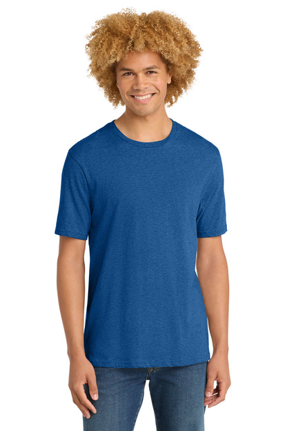 Custom Embroidered District T-Shirts  in Royal Blue Heather