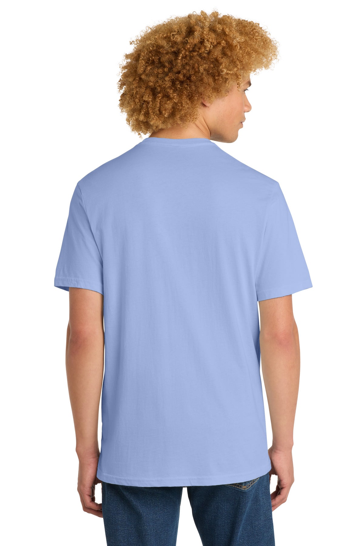 Custom Embroidered District T-Shirts  in Soft Lilac