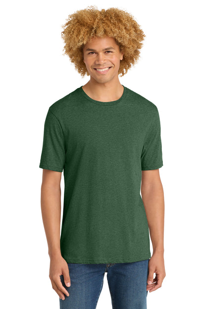 Custom Embroidered District T-Shirts  in Timber Green Heather