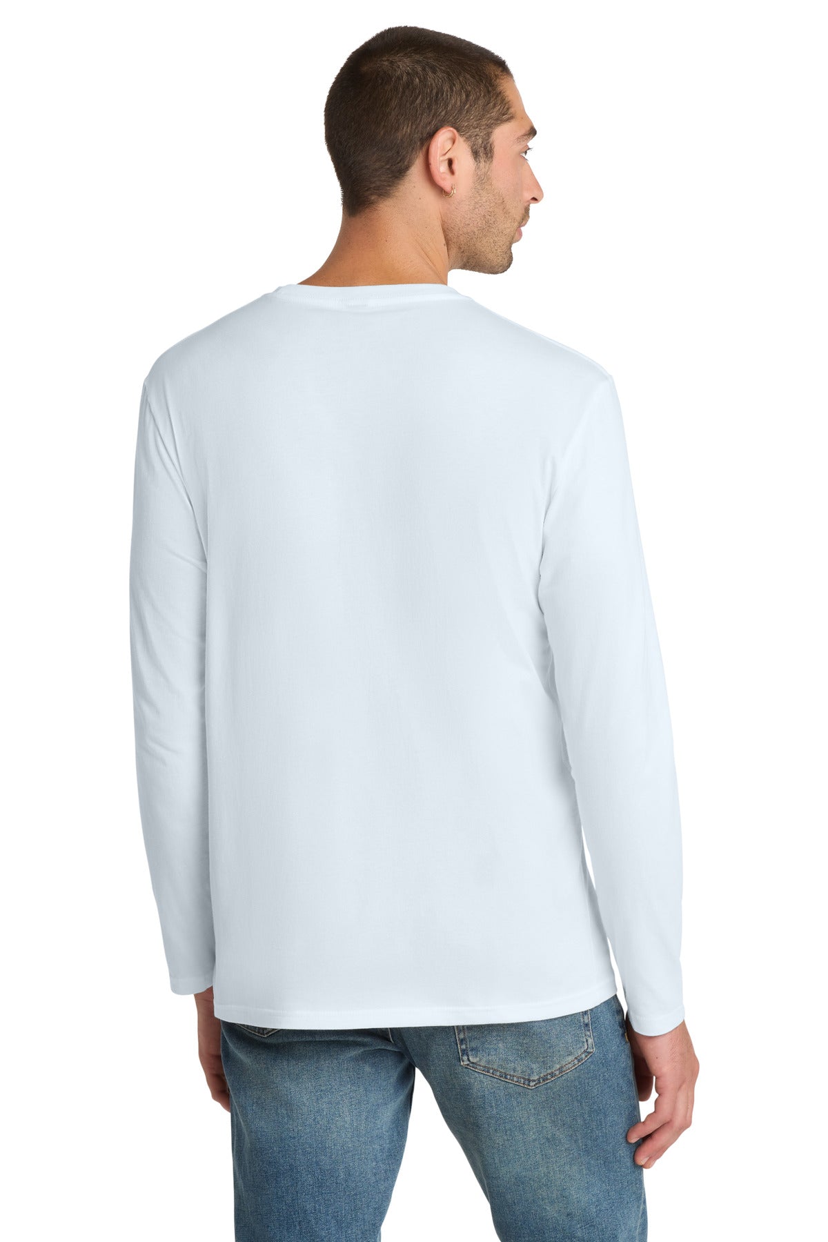 Custom Embroidered District T-Shirts  in Bright White