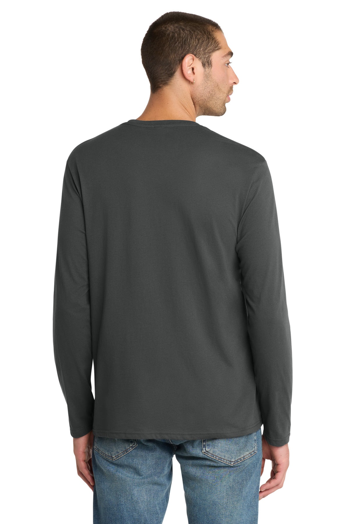 Custom Embroidered District T-Shirts  in Charcoal