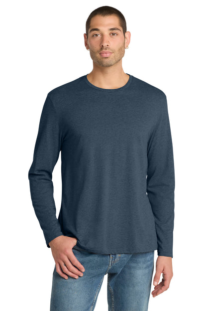 Custom Embroidered District T-Shirts  in Heathered Navy