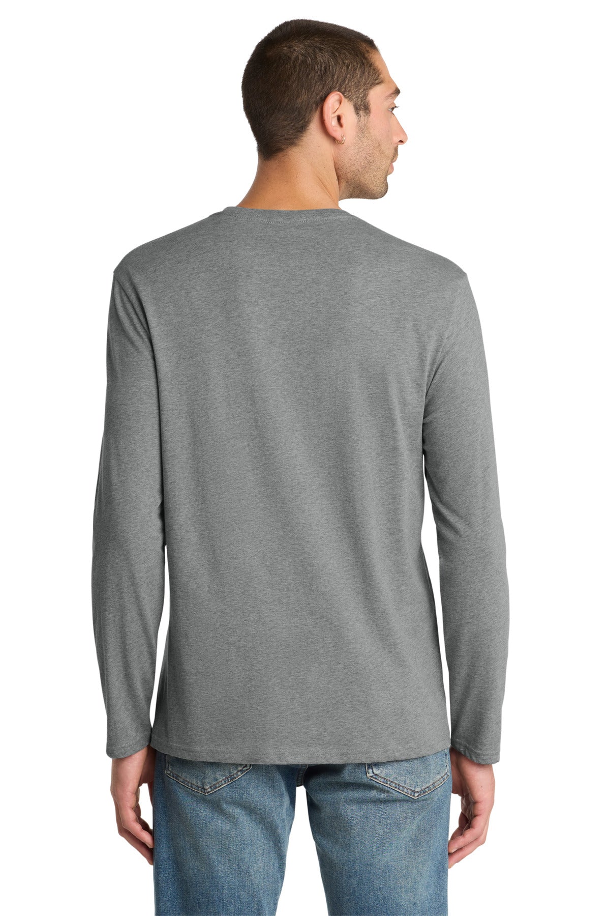 Custom Embroidered District T-Shirts  in Heathered Steel