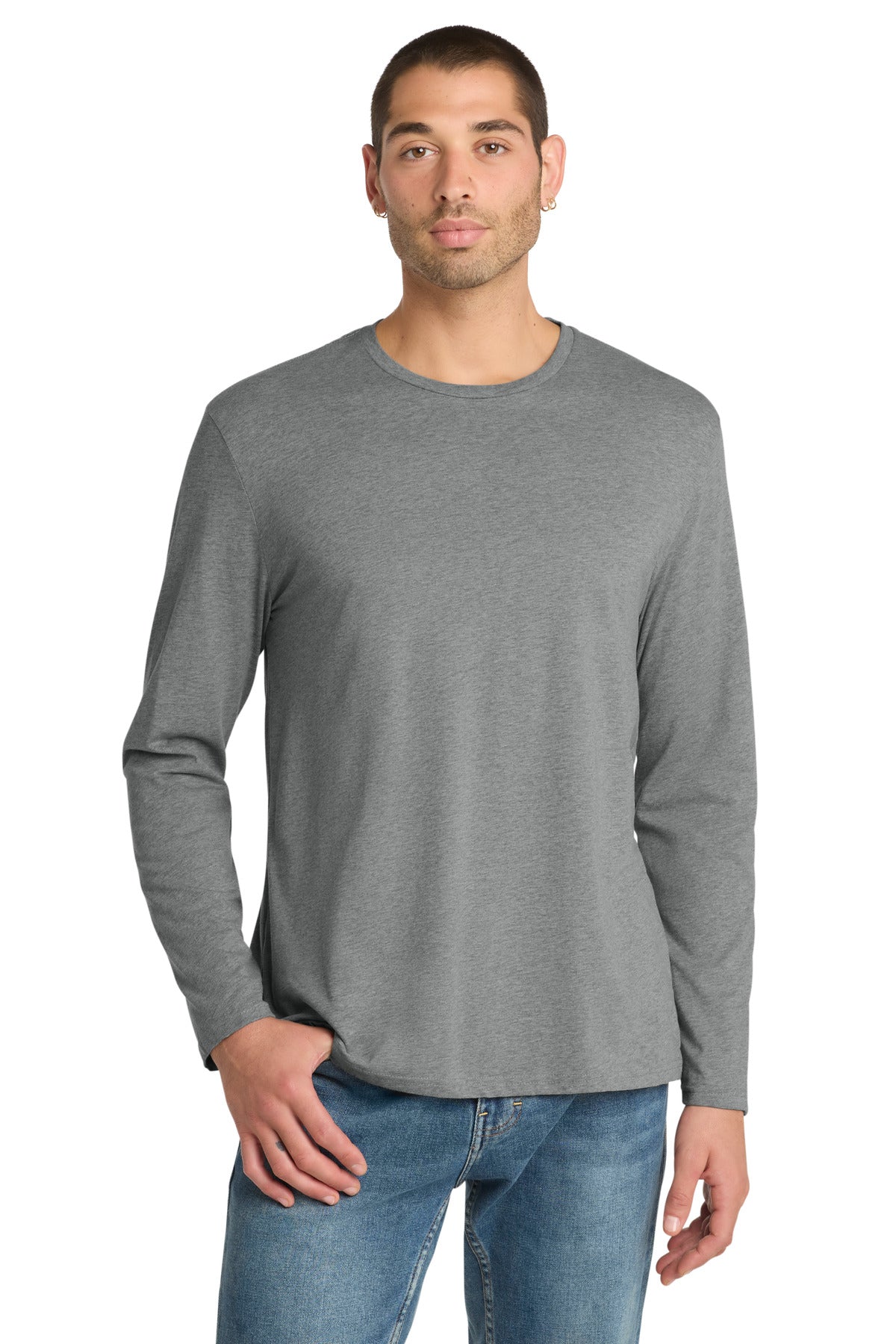 Custom Embroidered District T-Shirts  in Heathered Steel