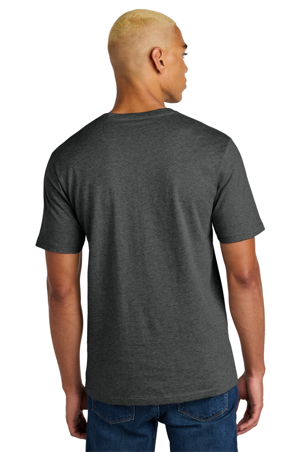 Custom Embroidered District Perfect Weight Icon Tee DT106,Heathered Charcoal